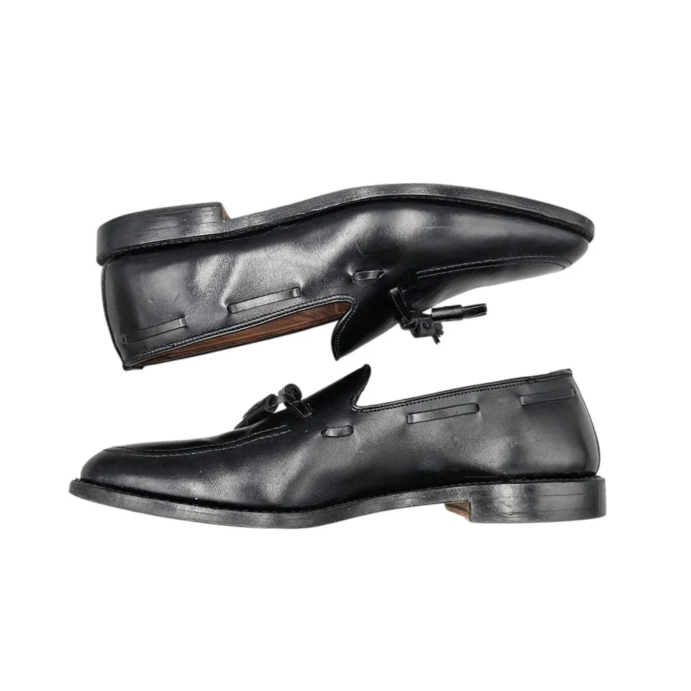 Allen‎ Edmonds Mens Size 11 D Grayson Black Leather Tassel Loafers Leather Heels